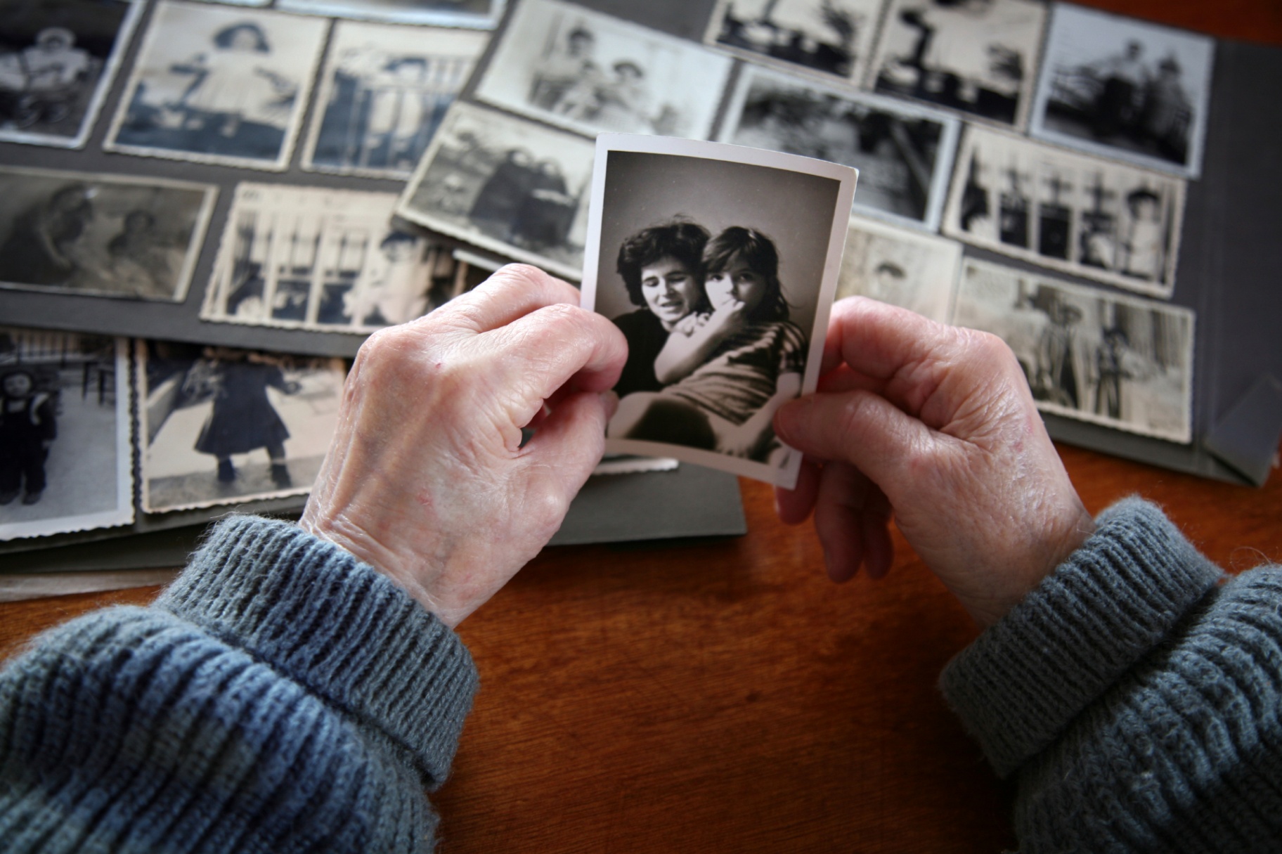 looking at old photographs